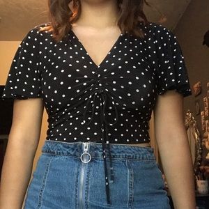 Polka dot vintage crop top